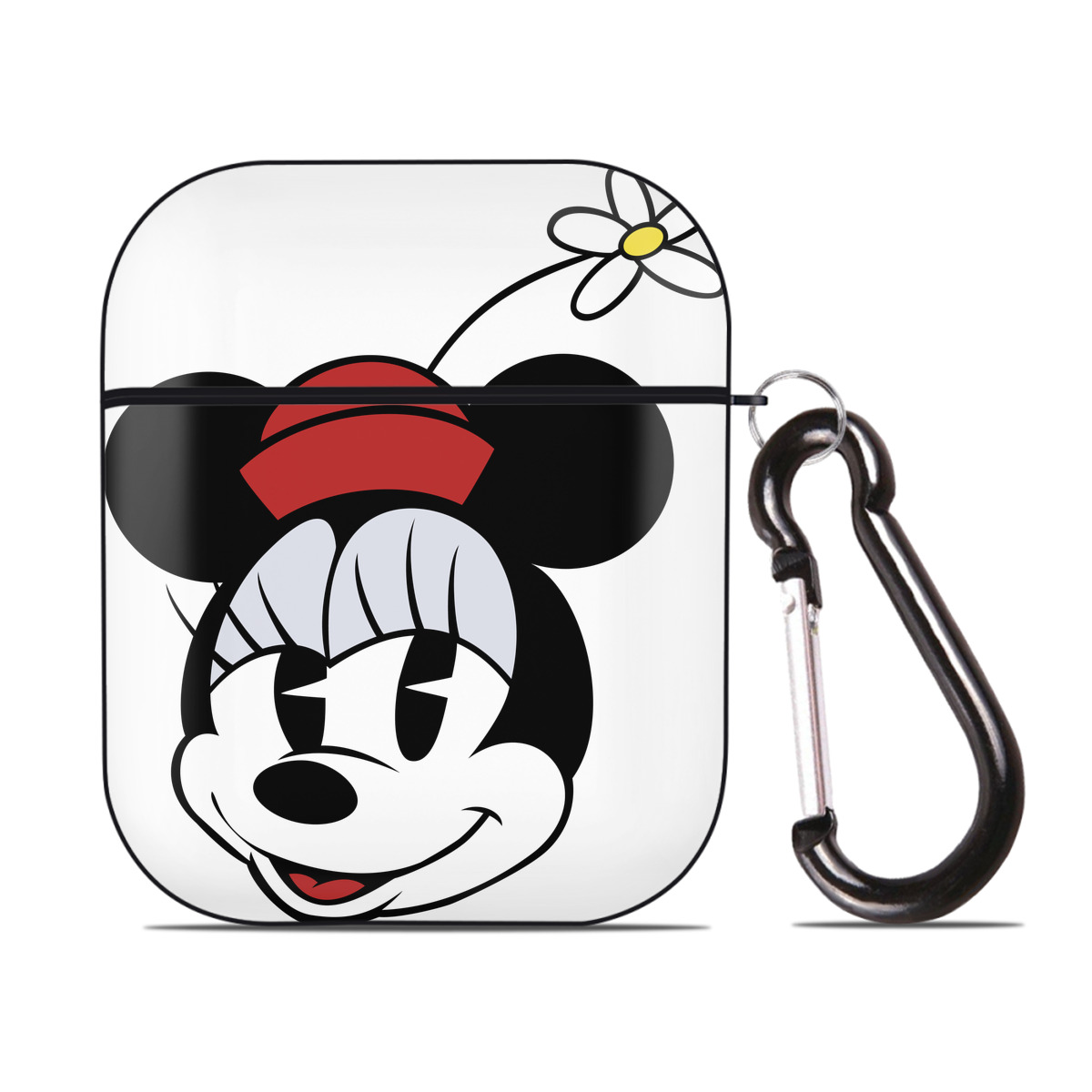（画像用） ミッキーマウス Mickey Mouse AirPods 第2世代保護ケース ハードシェル ブラック 耐衝撃・防指紋・カラビナ付き