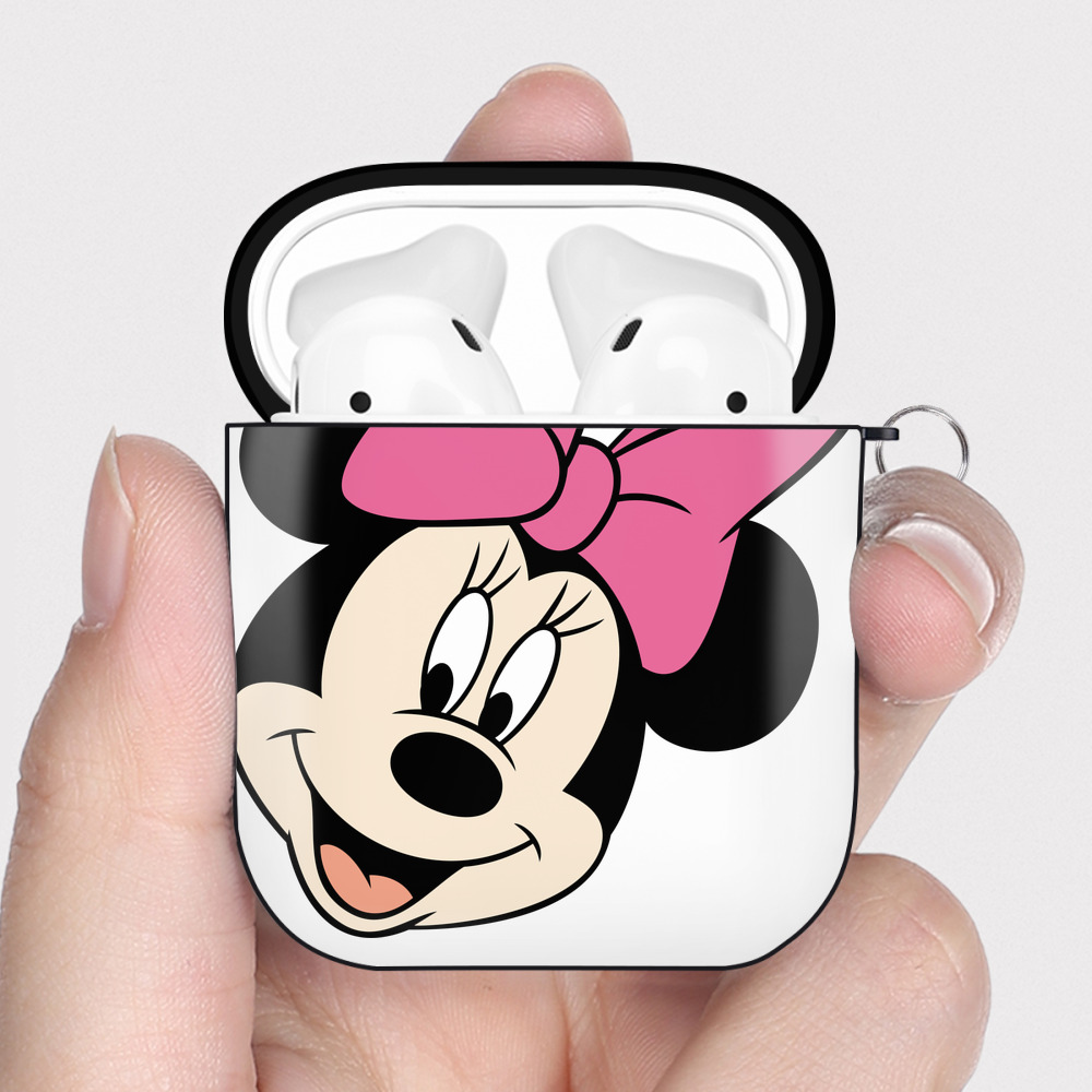（画像用） ミッキーマウス Mickey Mouse AirPods 第2世代保護ケース ハードシェル ブラック 耐衝撃・防指紋・カラビナ付き