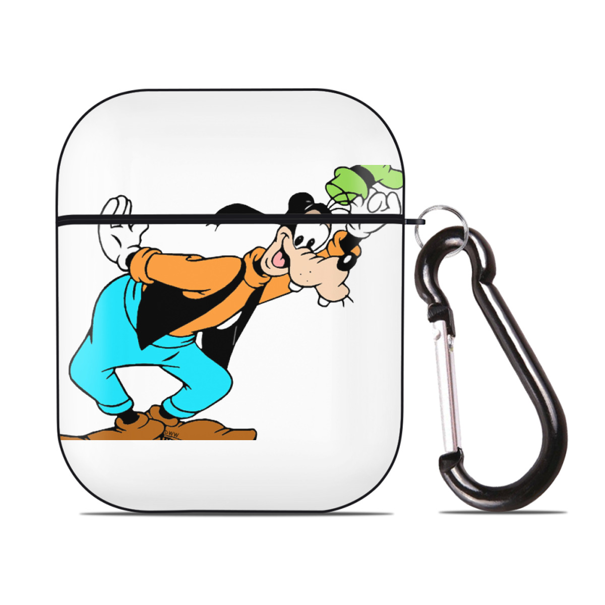 （画像用） ミッキーマウス Mickey Mouse AirPods 第2世代保護ケース ハードシェル ブラック 耐衝撃・防指紋・カラビナ付き