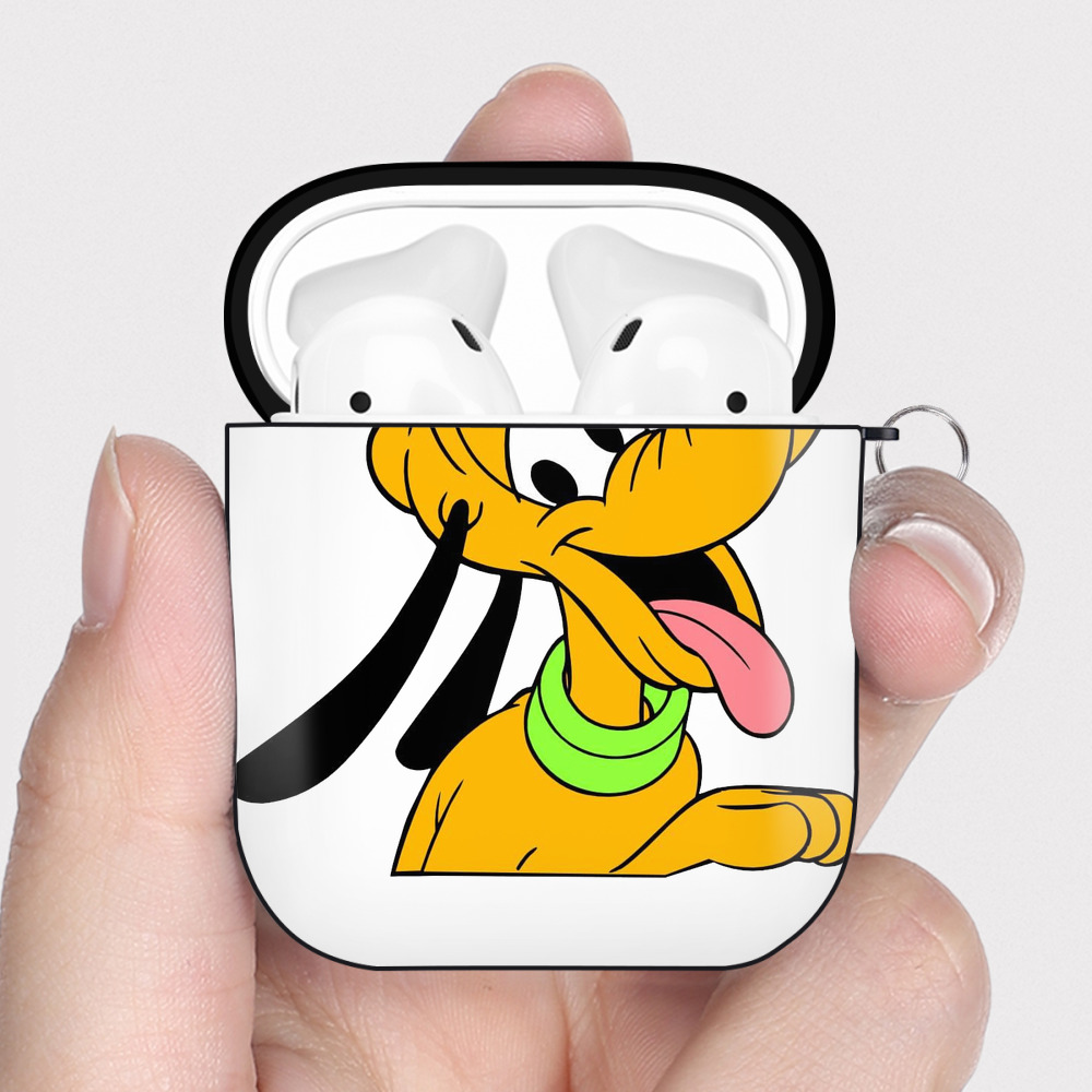 （画像用） ミッキーマウス Mickey Mouse AirPods 第2世代保護ケース ハードシェル ブラック 耐衝撃・防指紋・カラビナ付き