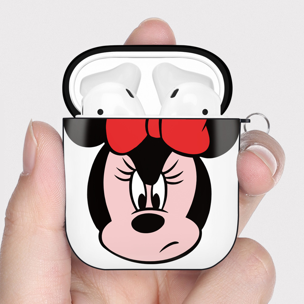 （画像用） ミッキーマウス Mickey Mouse AirPods 第2世代保護ケース ハードシェル ブラック 耐衝撃・防指紋・カラビナ付き