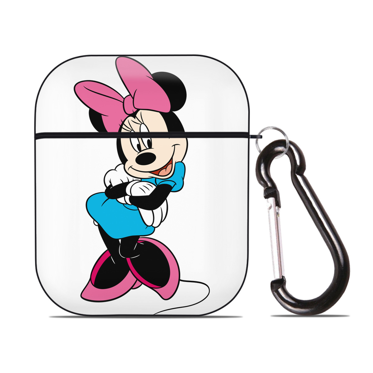 （画像用） ミッキーマウス Mickey Mouse AirPods 第2世代保護ケース ハードシェル ブラック 耐衝撃・防指紋・カラビナ付き
