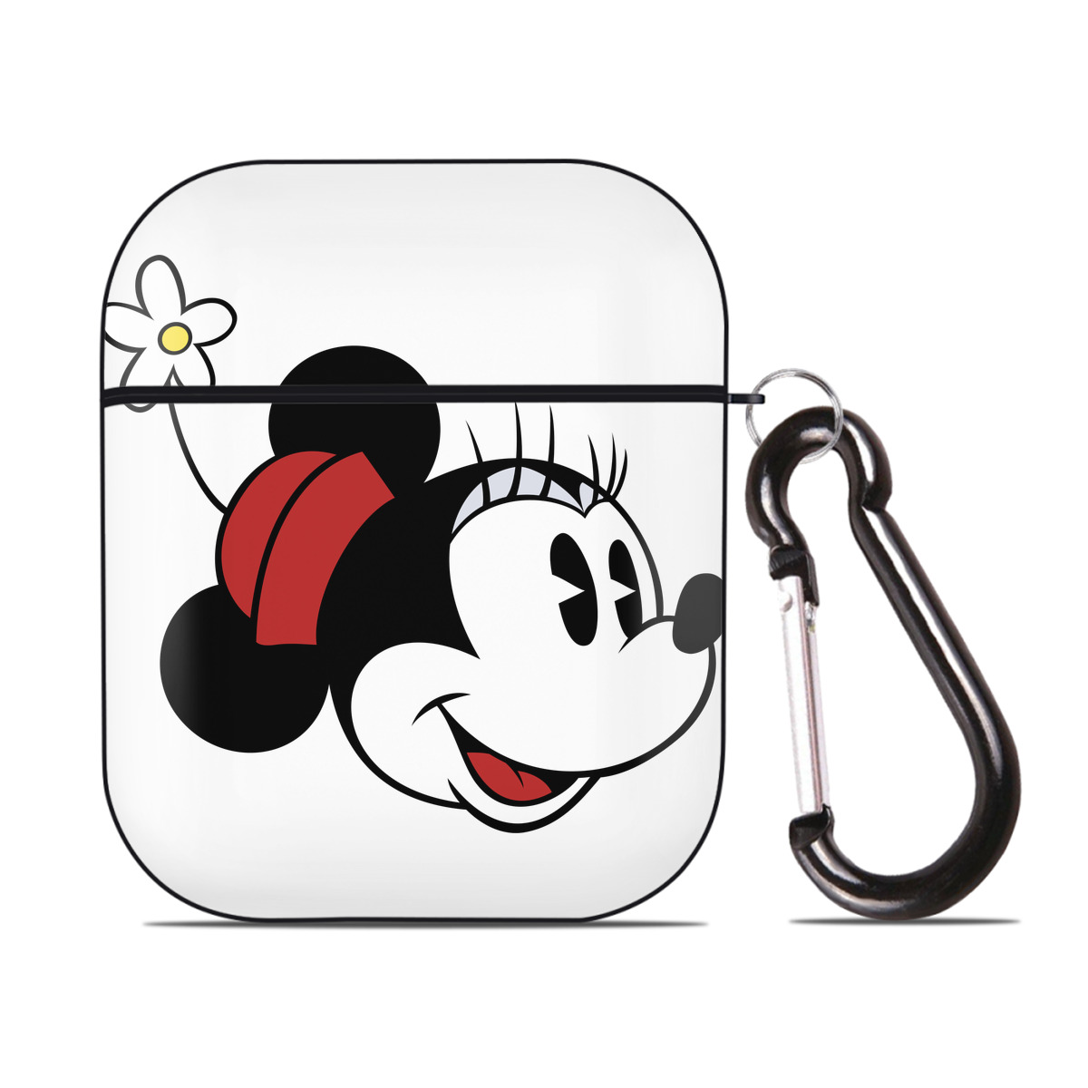 （画像用） ミッキーマウス Mickey Mouse AirPods 第2世代保護ケース ハードシェル ブラック 耐衝撃・防指紋・カラビナ付き