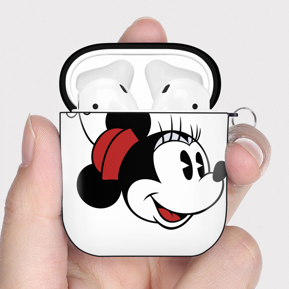 （画像用） ミッキーマウス Mickey Mouse AirPods 第2世代保護ケース ハードシェル ブラック 耐衝撃・防指紋・カラビナ付き