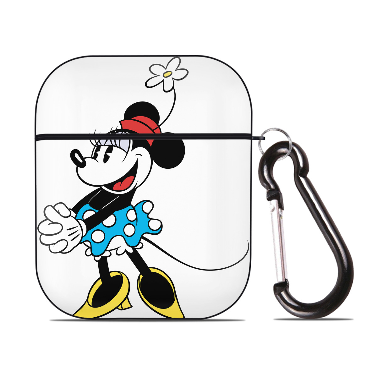 （画像用） ミッキーマウス Mickey Mouse AirPods 第2世代保護ケース ハードシェル ブラック 耐衝撃・防指紋・カラビナ付き
