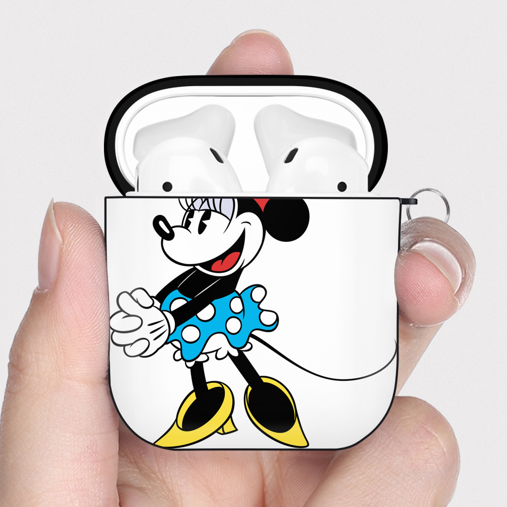 （画像用） ミッキーマウス Mickey Mouse AirPods 第2世代保護ケース ハードシェル ブラック 耐衝撃・防指紋・カラビナ付き