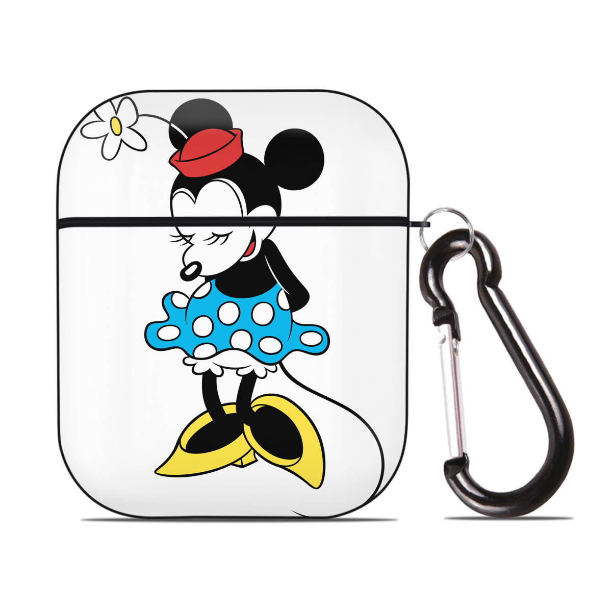 （画像用） ミッキーマウス Mickey Mouse AirPods 第2世代保護ケース ハードシェル ブラック 耐衝撃・防指紋・カラビナ付き