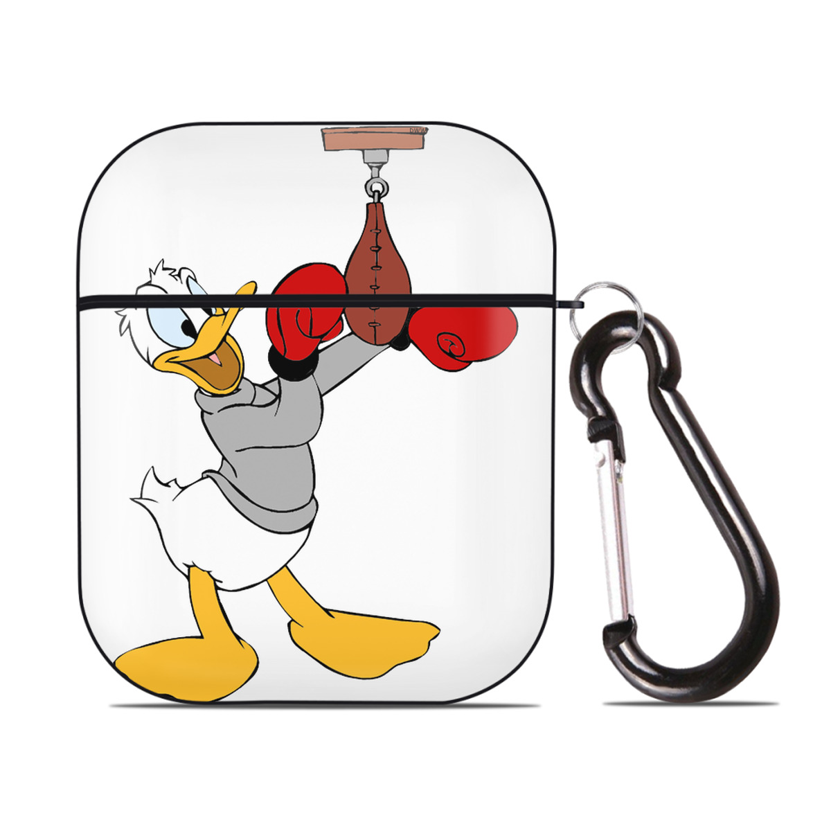（画像用） ミッキーマウス Mickey Mouse AirPods 第2世代保護ケース ハードシェル ブラック 耐衝撃・防指紋・カラビナ付き