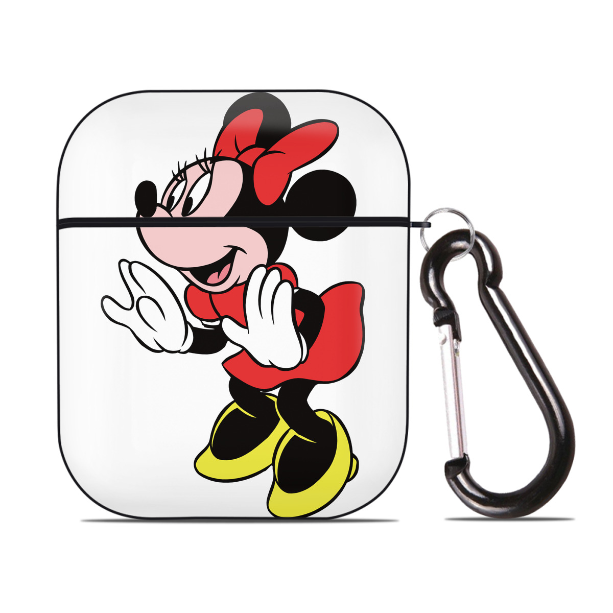 （画像用） ミッキーマウス Mickey Mouse AirPods 第2世代保護ケース ハードシェル ブラック 耐衝撃・防指紋・カラビナ付き
