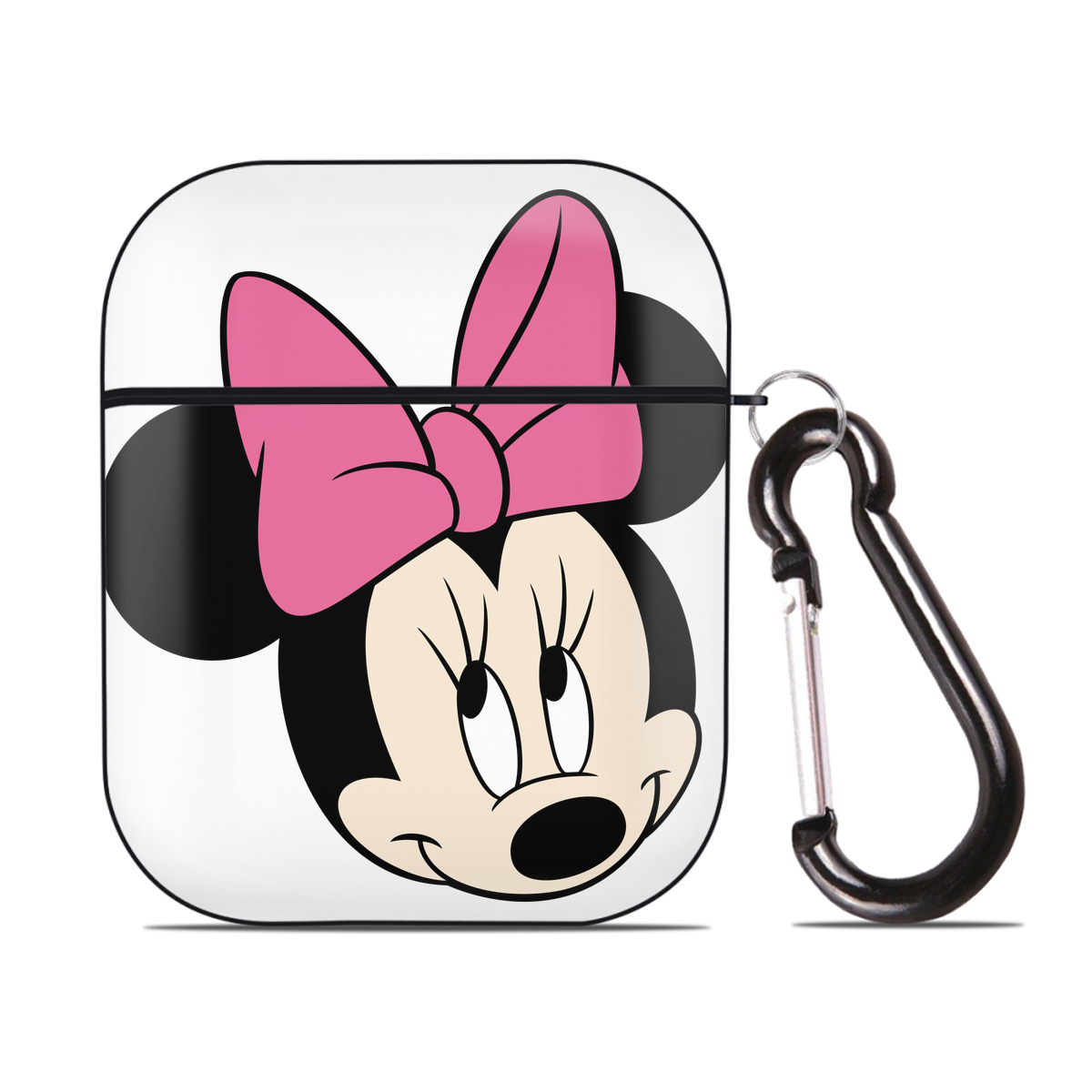 （画像用） ミッキーマウス Mickey Mouse AirPods 第2世代保護ケース ハードシェル ブラック 耐衝撃・防指紋・カラビナ付き