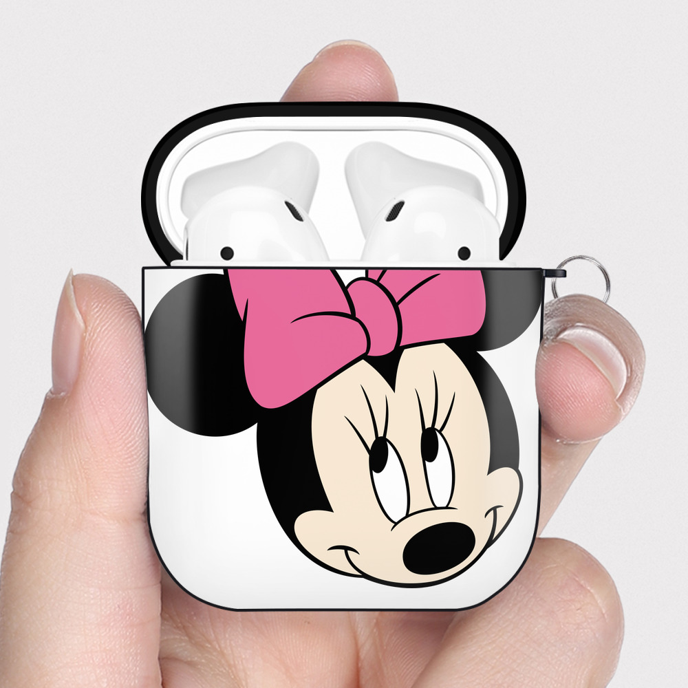 （画像用） ミッキーマウス Mickey Mouse AirPods 第2世代保護ケース ハードシェル ブラック 耐衝撃・防指紋・カラビナ付き
