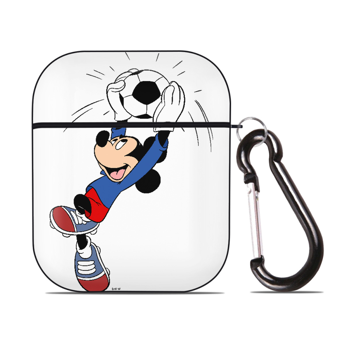 （画像用） ミッキーマウス Mickey Mouse AirPods 第2世代保護ケース ハードシェル ブラック 耐衝撃・防指紋・カラビナ付き