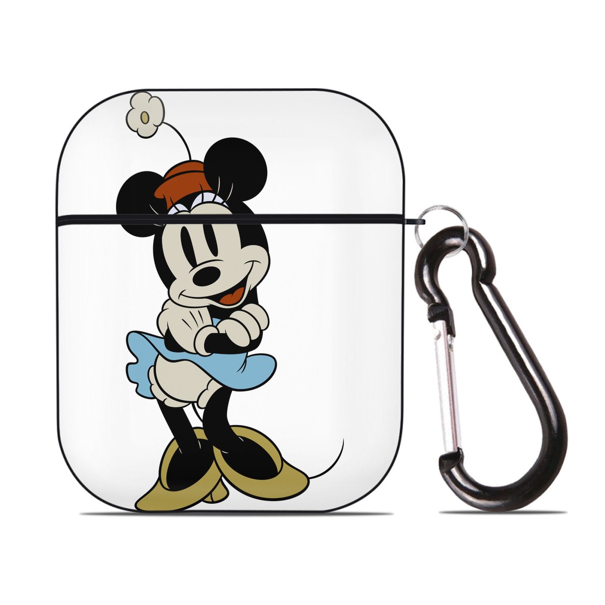 （画像用） ミッキーマウス Mickey Mouse AirPods 第2世代保護ケース ハードシェル ブラック 耐衝撃・防指紋・カラビナ付き