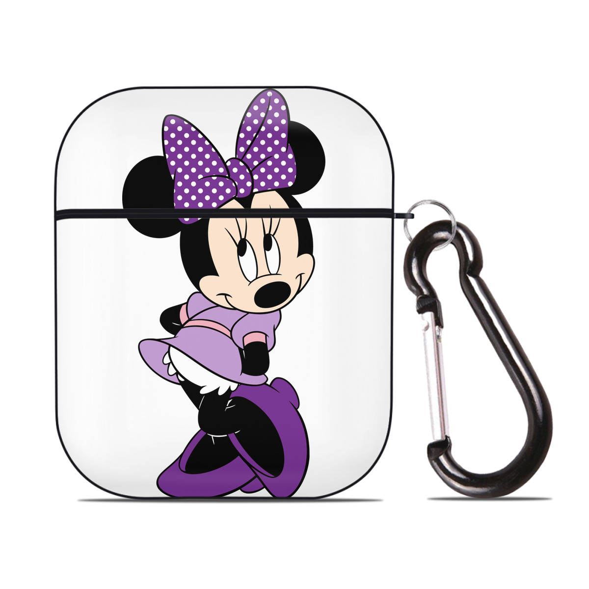 （画像用） ミッキーマウス Mickey Mouse AirPods 第2世代保護ケース ハードシェル ブラック 耐衝撃・防指紋・カラビナ付き