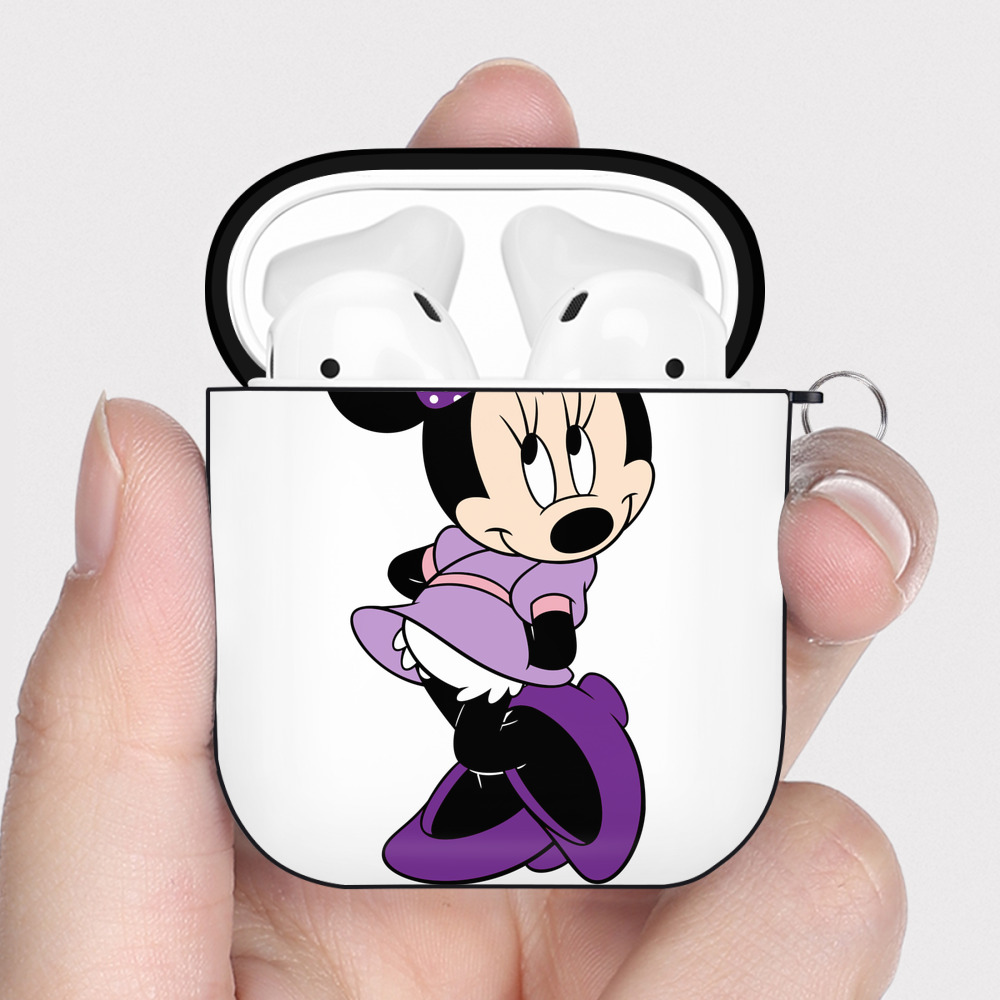 （画像用） ミッキーマウス Mickey Mouse AirPods 第2世代保護ケース ハードシェル ブラック 耐衝撃・防指紋・カラビナ付き