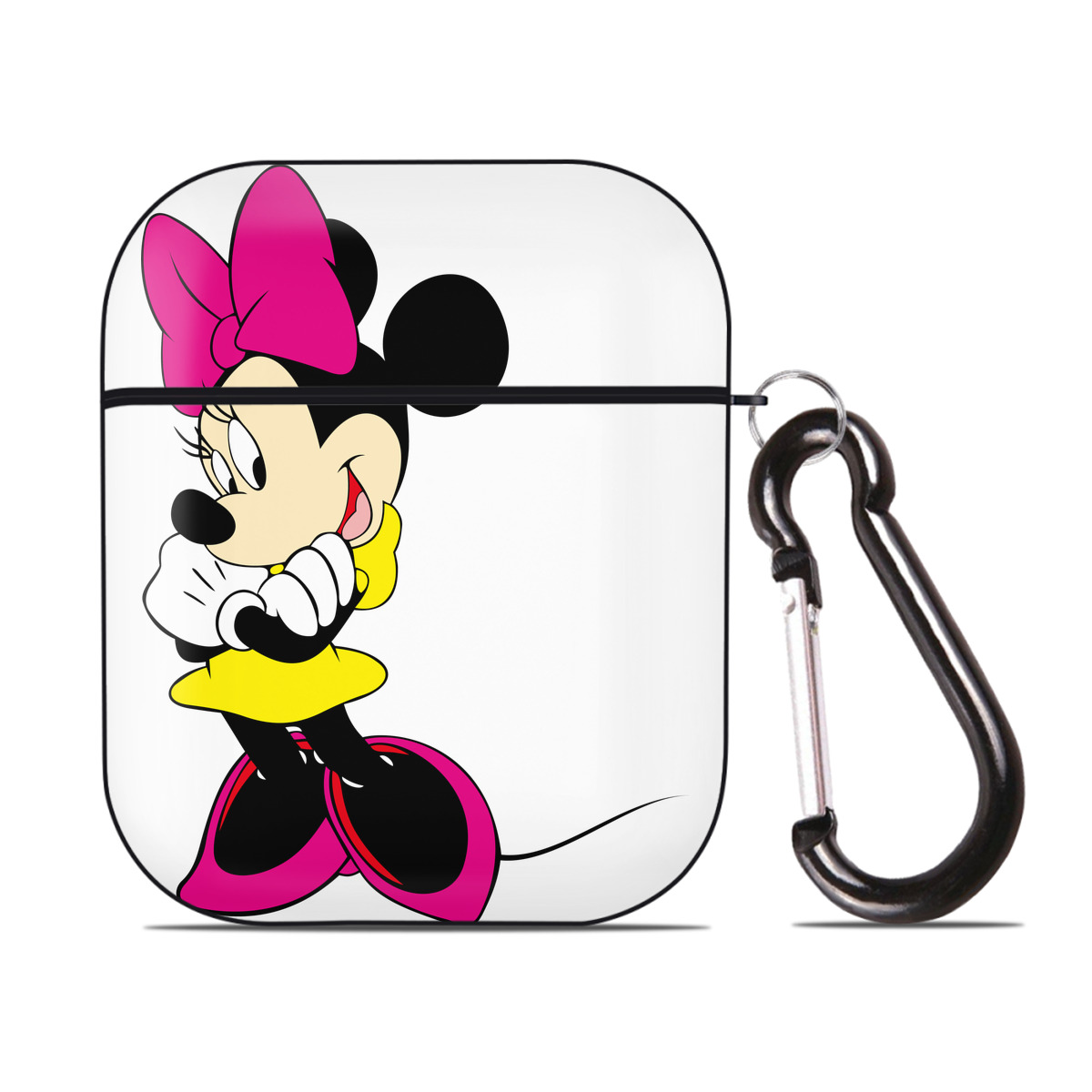 （画像用） ミッキーマウス Mickey Mouse AirPods 第2世代保護ケース ハードシェル ブラック 耐衝撃・防指紋・カラビナ付き