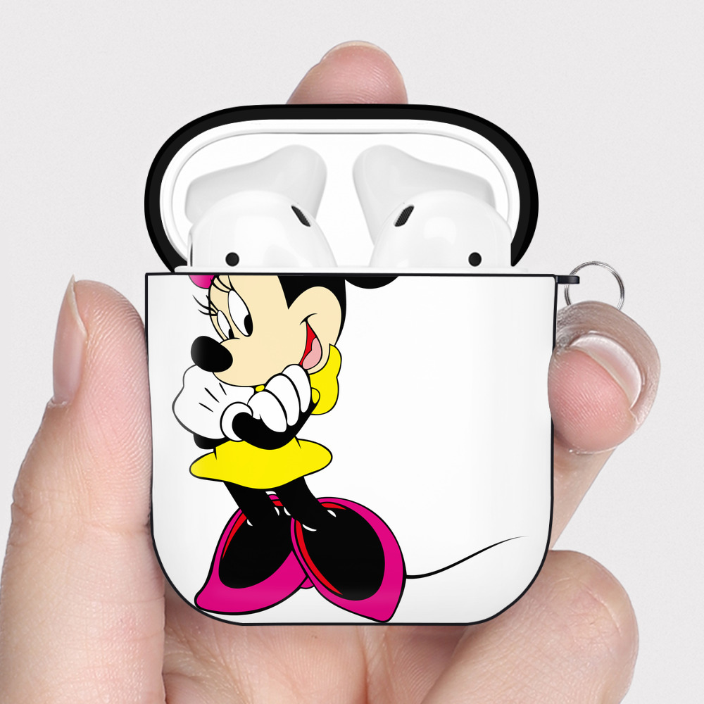 （画像用） ミッキーマウス Mickey Mouse AirPods 第2世代保護ケース ハードシェル ブラック 耐衝撃・防指紋・カラビナ付き
