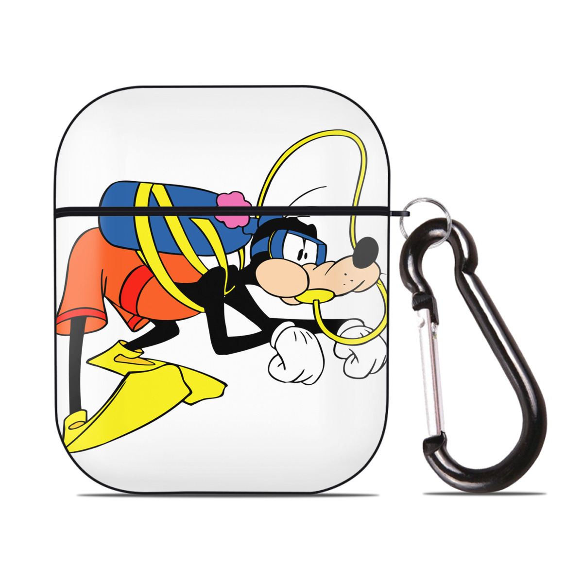 （画像用） ミッキーマウス Mickey Mouse AirPods 第2世代保護ケース ハードシェル ブラック 耐衝撃・防指紋・カラビナ付き