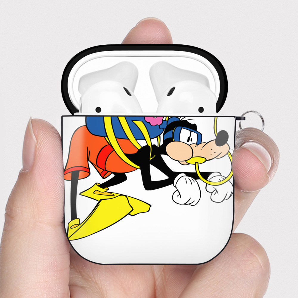 （画像用） ミッキーマウス Mickey Mouse AirPods 第2世代保護ケース ハードシェル ブラック 耐衝撃・防指紋・カラビナ付き