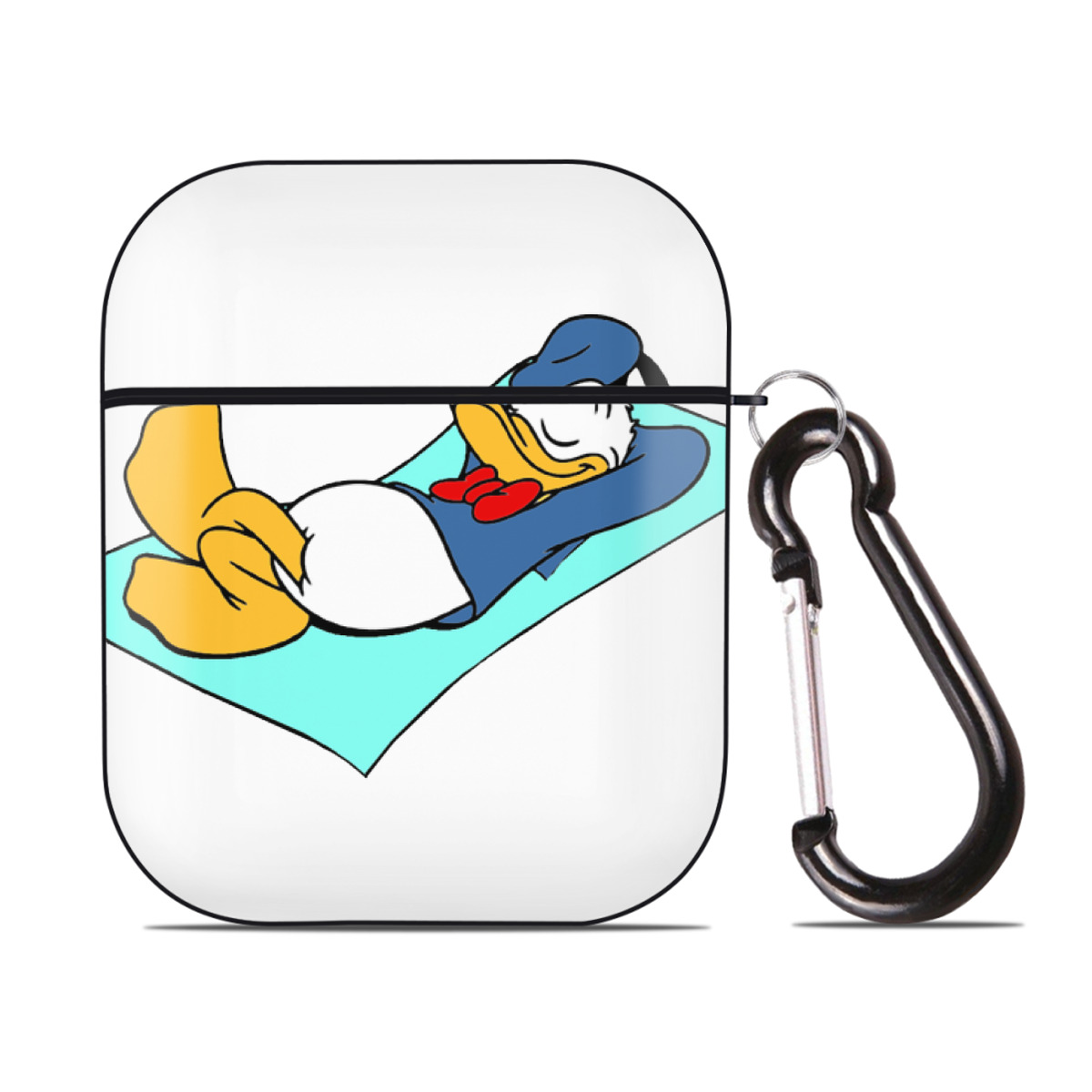 （画像用） ミッキーマウス Mickey Mouse AirPods 第2世代保護ケース ハードシェル ブラック 耐衝撃・防指紋・カラビナ付き