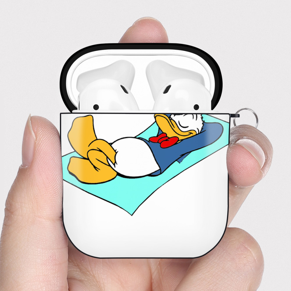 （画像用） ミッキーマウス Mickey Mouse AirPods 第2世代保護ケース ハードシェル ブラック 耐衝撃・防指紋・カラビナ付き