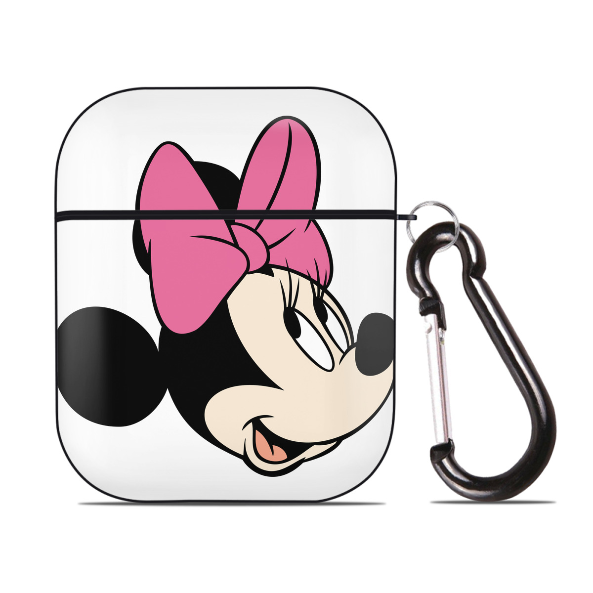 （画像用） ミッキーマウス Mickey Mouse AirPods 第2世代保護ケース ハードシェル ブラック 耐衝撃・防指紋・カラビナ付き