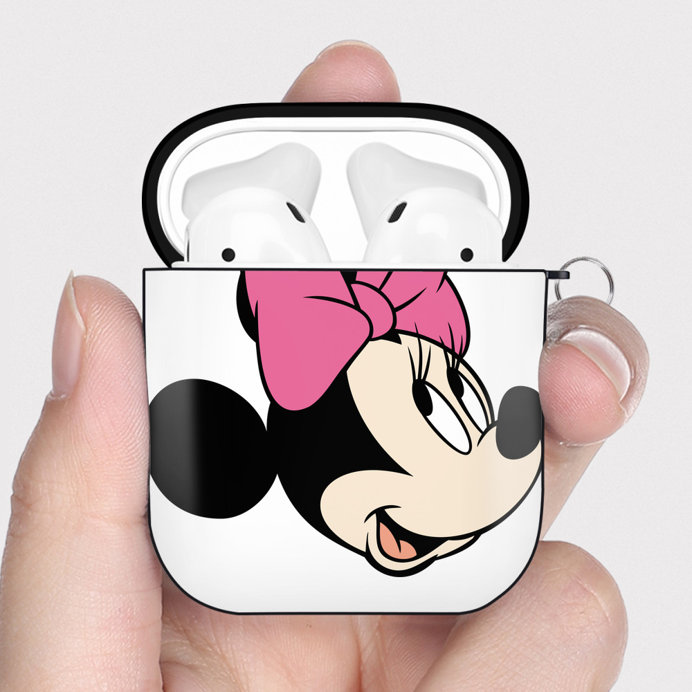 （画像用） ミッキーマウス Mickey Mouse AirPods 第2世代保護ケース ハードシェル ブラック 耐衝撃・防指紋・カラビナ付き