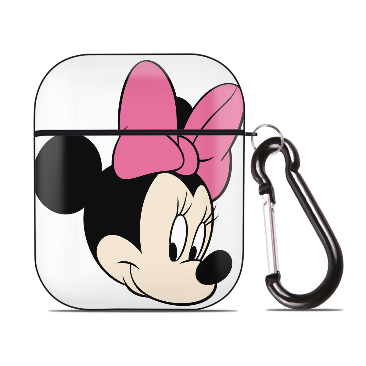 （画像用） ミッキーマウス Mickey Mouse AirPods 第2世代保護ケース ハードシェル ブラック 耐衝撃・防指紋・カラビナ付き