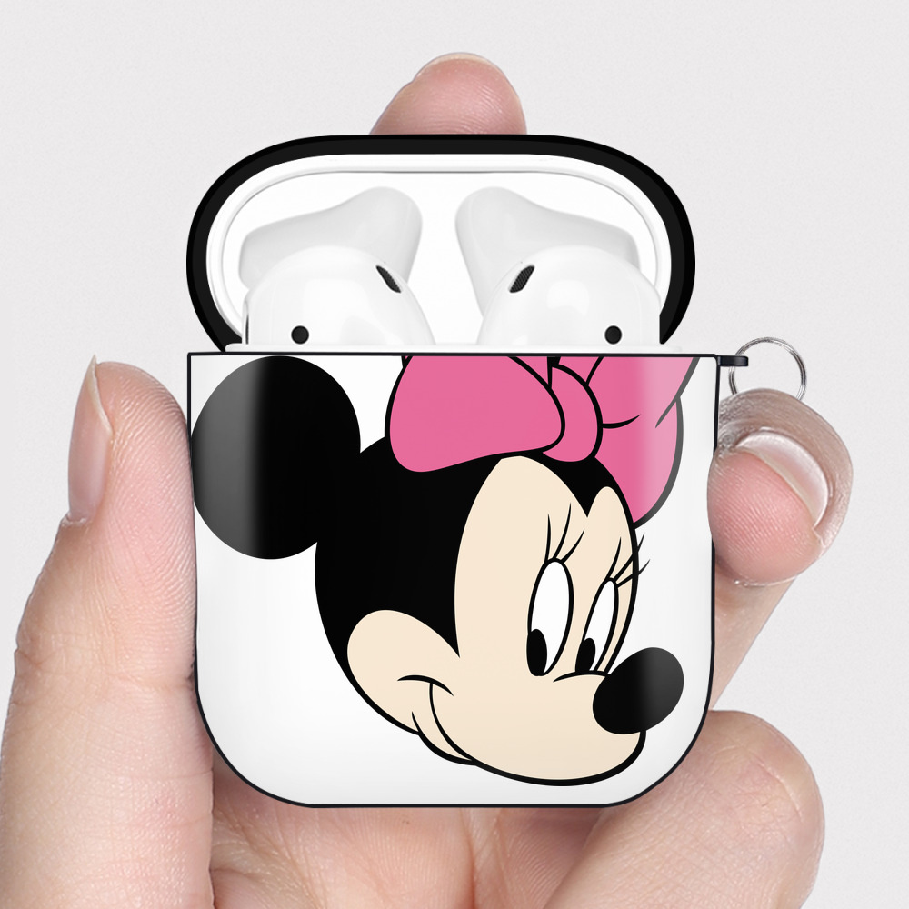 （画像用） ミッキーマウス Mickey Mouse AirPods 第2世代保護ケース ハードシェル ブラック 耐衝撃・防指紋・カラビナ付き