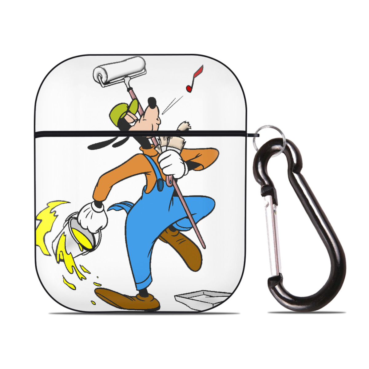 （画像用） ミッキーマウス Mickey Mouse AirPods 第2世代保護ケース ハードシェル ブラック 耐衝撃・防指紋・カラビナ付き