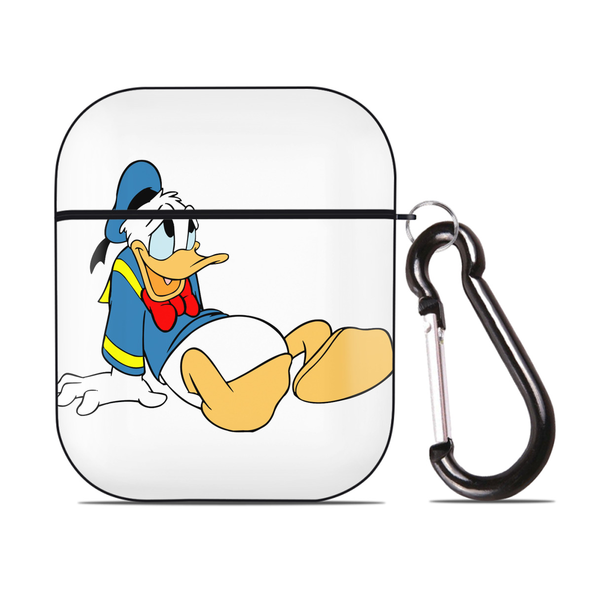（画像用） ミッキーマウス Mickey Mouse AirPods 第2世代保護ケース ハードシェル ブラック 耐衝撃・防指紋・カラビナ付き