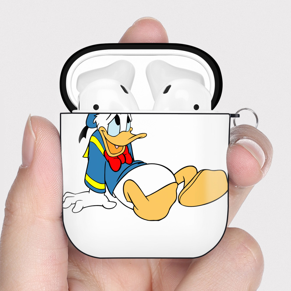 （画像用） ミッキーマウス Mickey Mouse AirPods 第2世代保護ケース ハードシェル ブラック 耐衝撃・防指紋・カラビナ付き