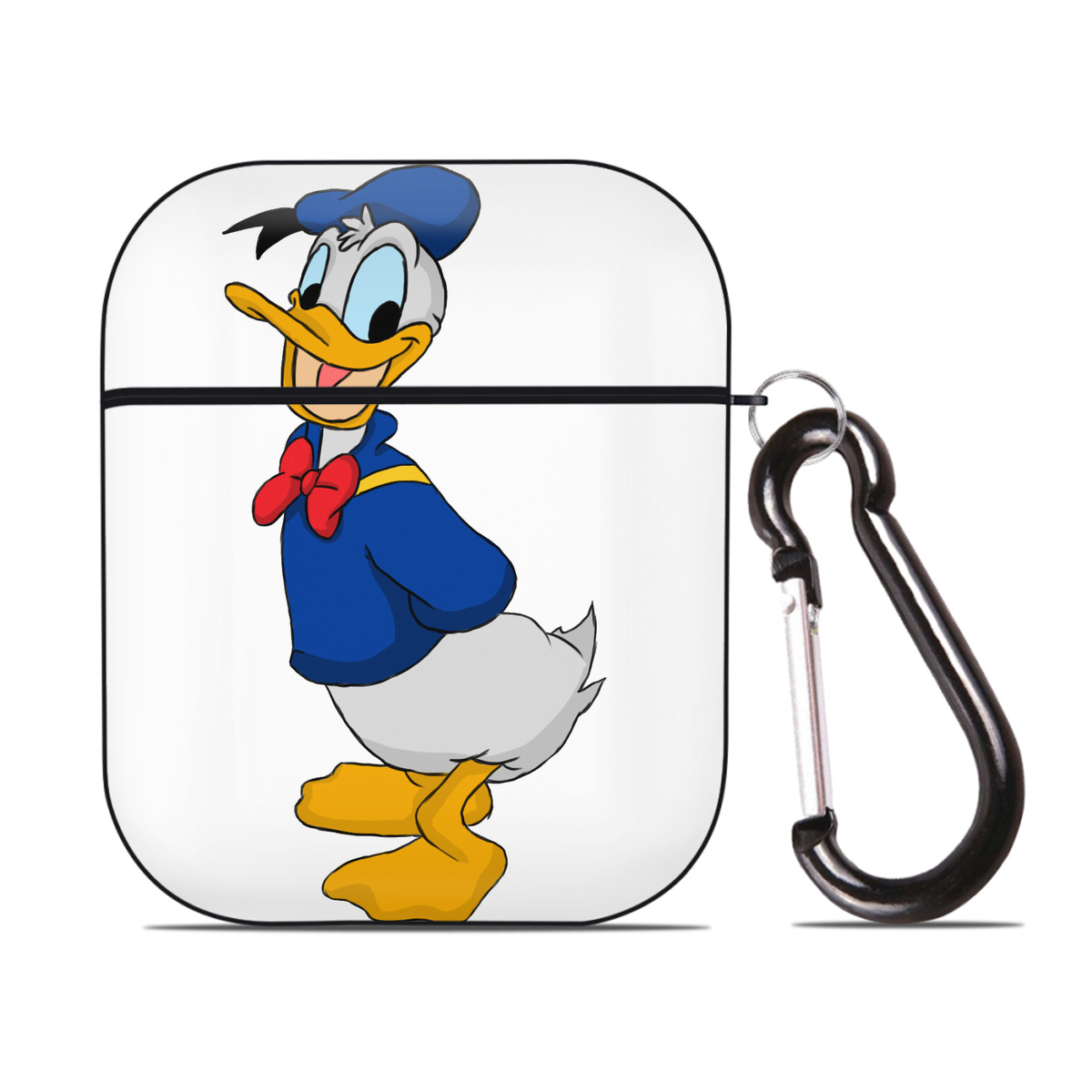 （画像用） ミッキーマウス Mickey Mouse AirPods 第2世代保護ケース ハードシェル ブラック 耐衝撃・防指紋・カラビナ付き