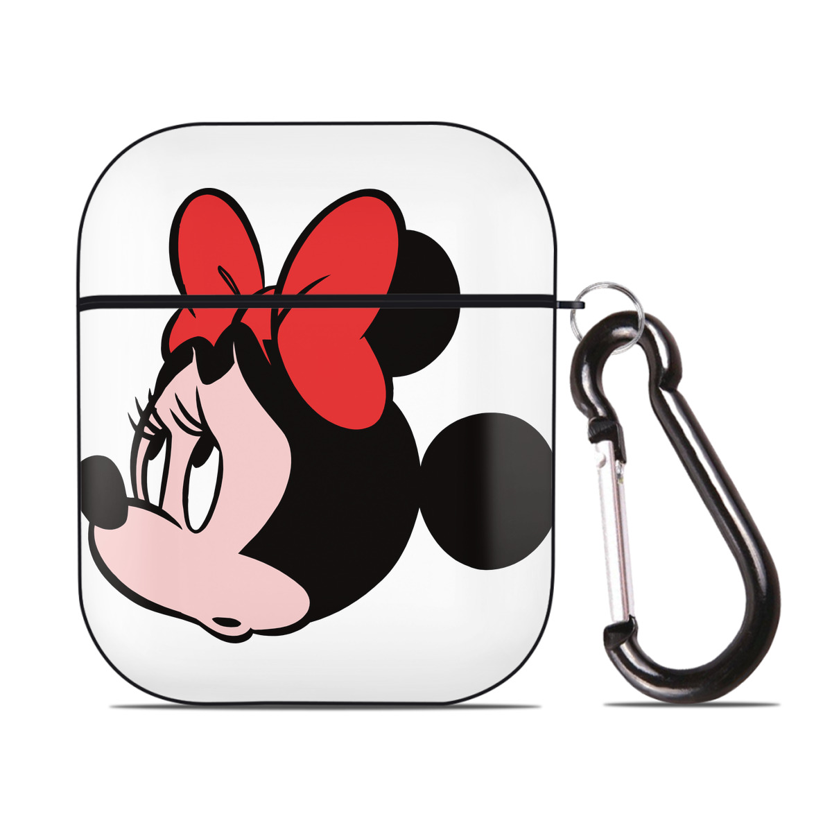 （画像用） ミッキーマウス Mickey Mouse AirPods 第2世代保護ケース ハードシェル ブラック 耐衝撃・防指紋・カラビナ付き