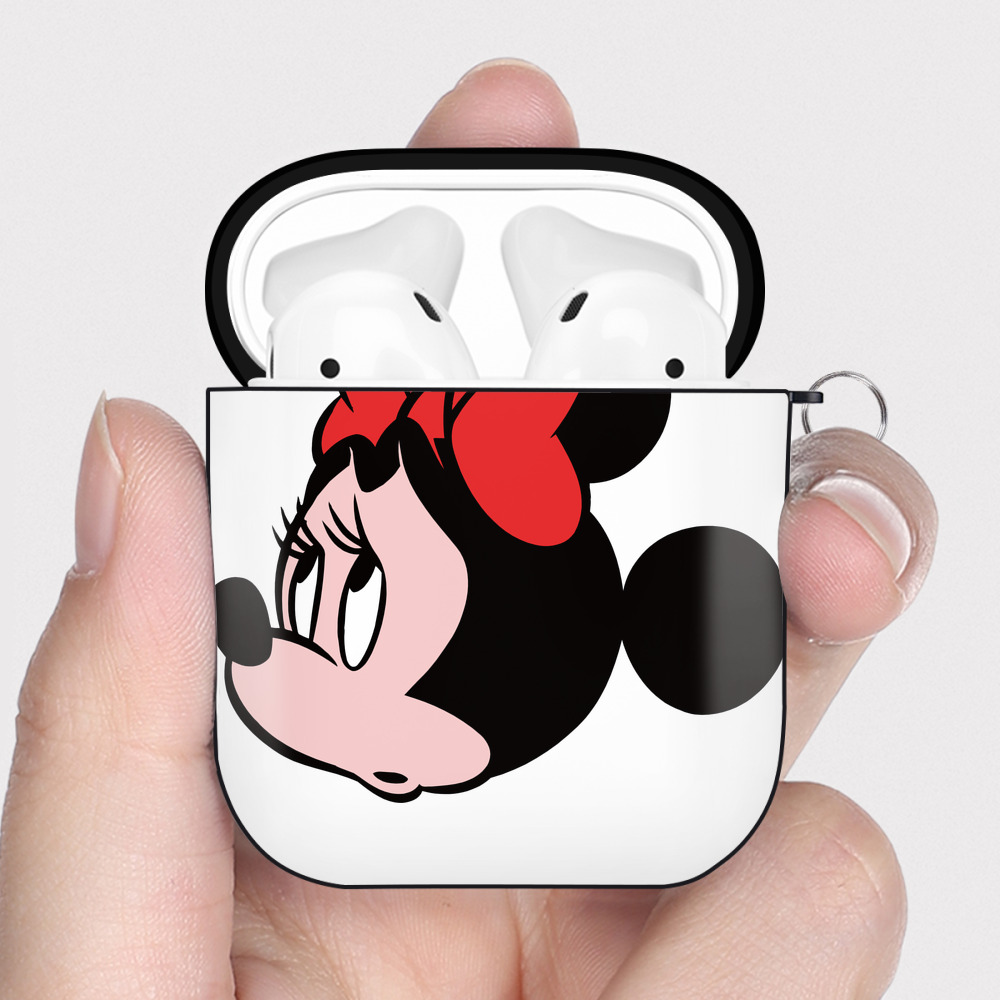 （画像用） ミッキーマウス Mickey Mouse AirPods 第2世代保護ケース ハードシェル ブラック 耐衝撃・防指紋・カラビナ付き