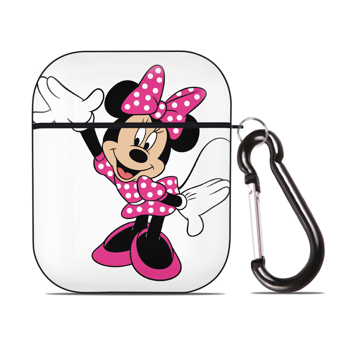 （画像用） ミッキーマウス Mickey Mouse AirPods 第2世代保護ケース ハードシェル ブラック 耐衝撃・防指紋・カラビナ付き