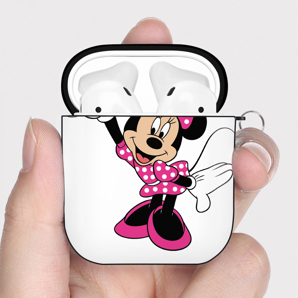 （画像用） ミッキーマウス Mickey Mouse AirPods 第2世代保護ケース ハードシェル ブラック 耐衝撃・防指紋・カラビナ付き