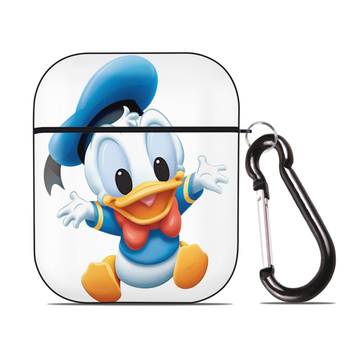 （画像用） ミッキーマウス Mickey Mouse AirPods 第2世代保護ケース ハードシェル ブラック 耐衝撃・防指紋・カラビナ付き