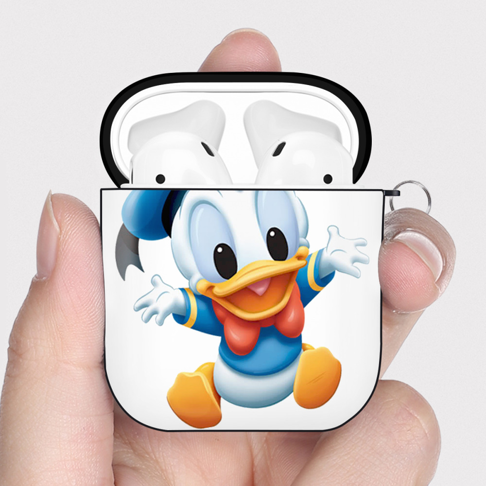 （画像用） ミッキーマウス Mickey Mouse AirPods 第2世代保護ケース ハードシェル ブラック 耐衝撃・防指紋・カラビナ付き