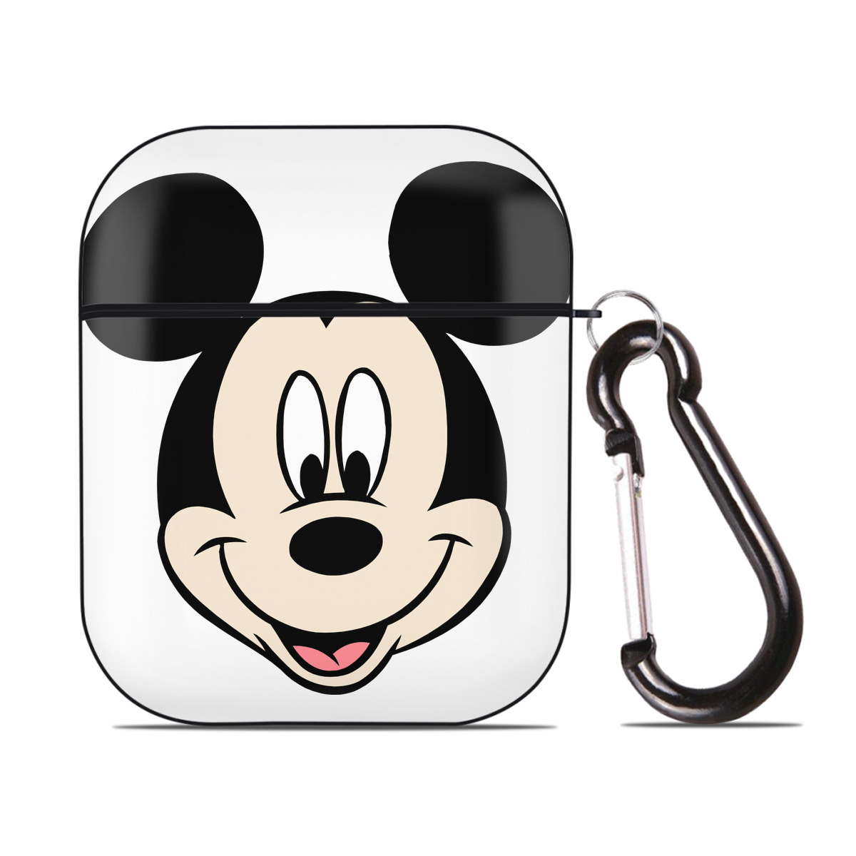 （画像用） ミッキーマウス Mickey Mouse AirPods 第2世代保護ケース ハードシェル ブラック 耐衝撃・防指紋・カラビナ付き