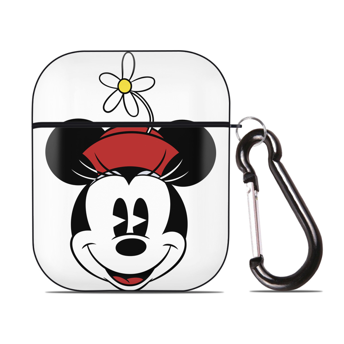 （画像用） ミッキーマウス Mickey Mouse AirPods 第2世代保護ケース ハードシェル ブラック 耐衝撃・防指紋・カラビナ付き