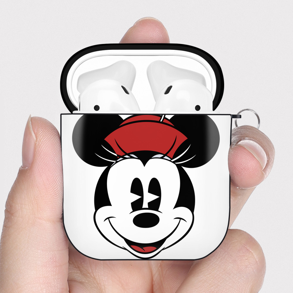 （画像用） ミッキーマウス Mickey Mouse AirPods 第2世代保護ケース ハードシェル ブラック 耐衝撃・防指紋・カラビナ付き