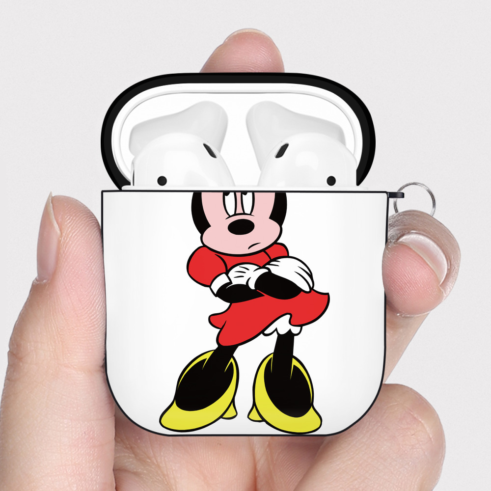 （画像用） ミッキーマウス Mickey Mouse AirPods 第2世代保護ケース ハードシェル ブラック 耐衝撃・防指紋・カラビナ付き