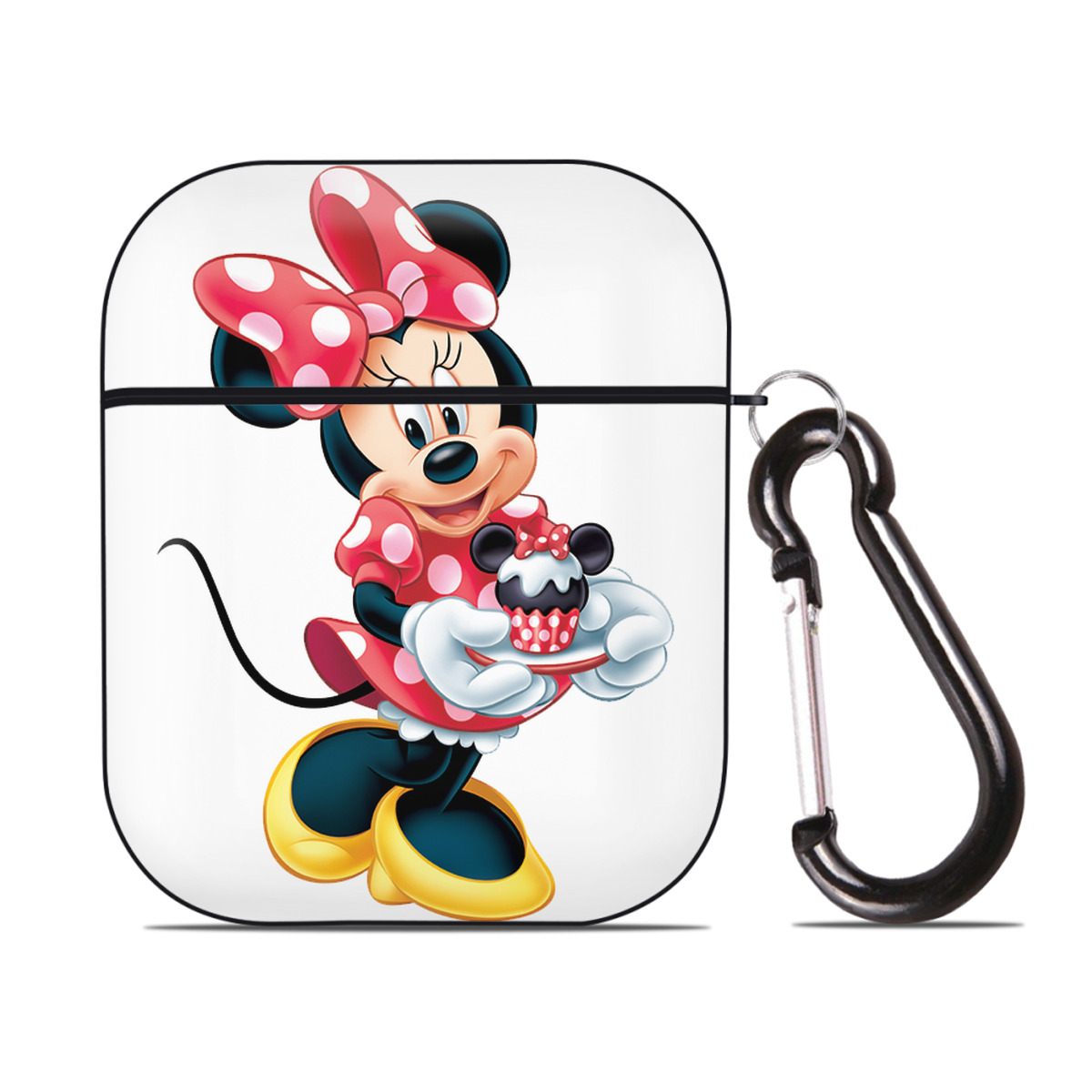 （画像用） ミッキーマウス Mickey Mouse AirPods 第2世代保護ケース ハードシェル ブラック 耐衝撃・防指紋・カラビナ付き