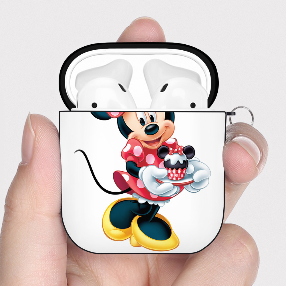 （画像用） ミッキーマウス Mickey Mouse AirPods 第2世代保護ケース ハードシェル ブラック 耐衝撃・防指紋・カラビナ付き