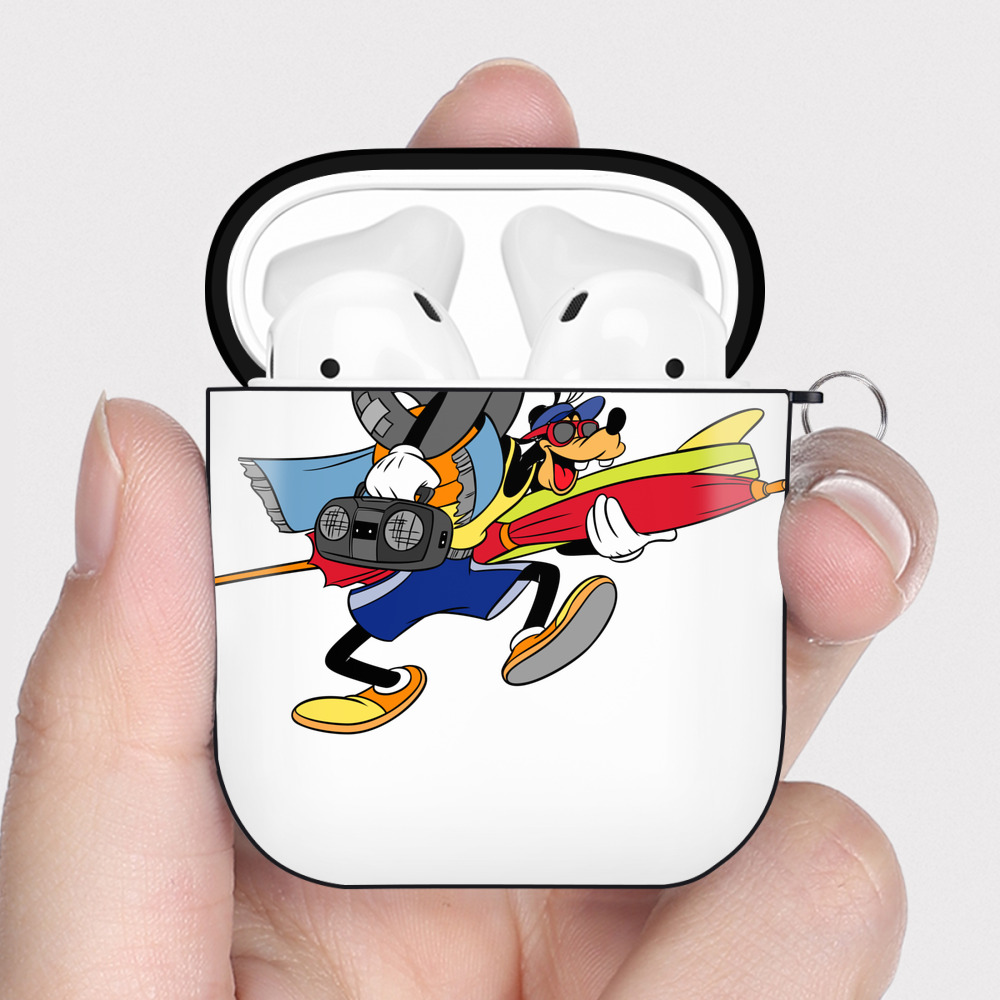 （画像用） ミッキーマウス Mickey Mouse AirPods 第2世代保護ケース ハードシェル ブラック 耐衝撃・防指紋・カラビナ付き