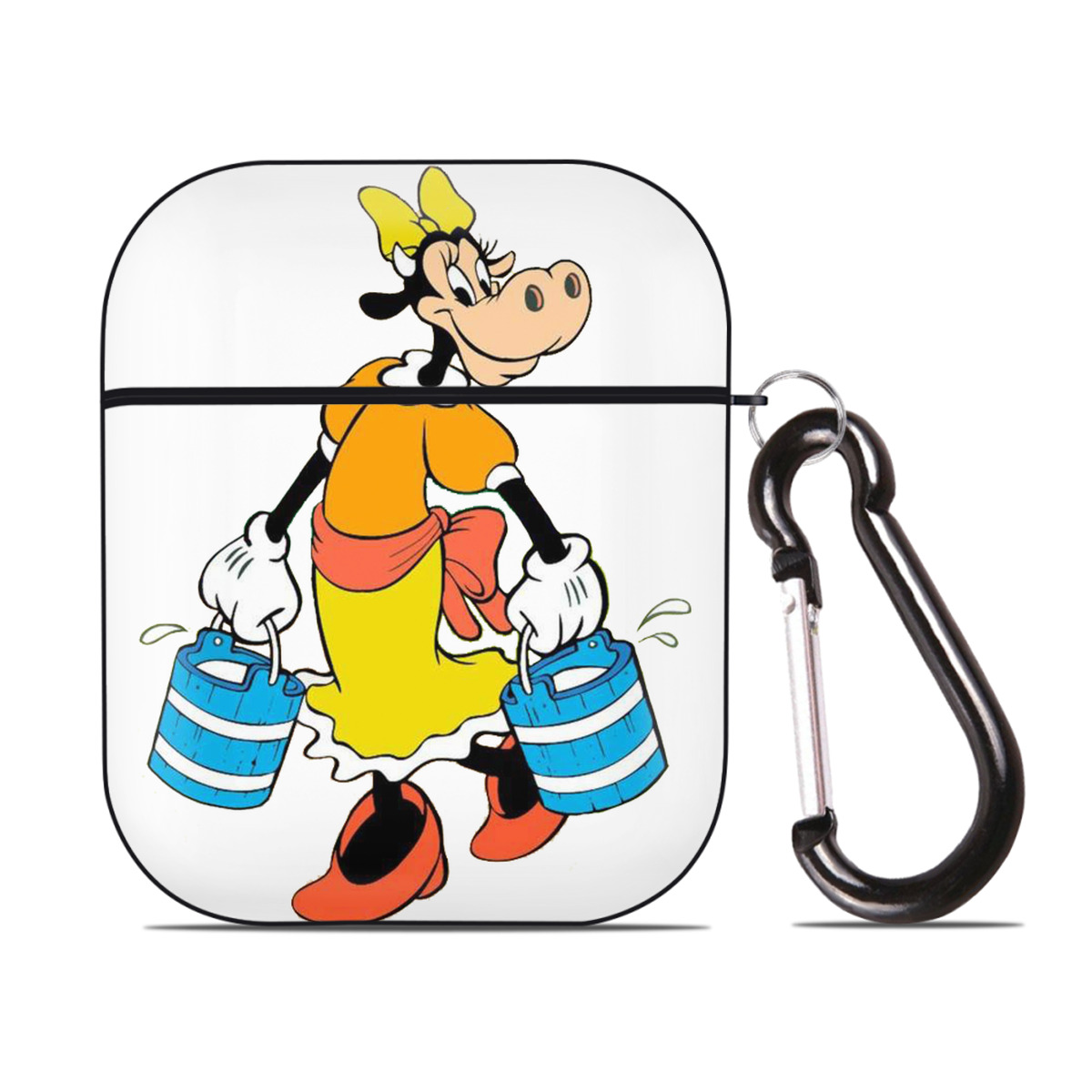 （画像用） ミッキーマウス Mickey Mouse AirPods 第2世代保護ケース ハードシェル ブラック 耐衝撃・防指紋・カラビナ付き