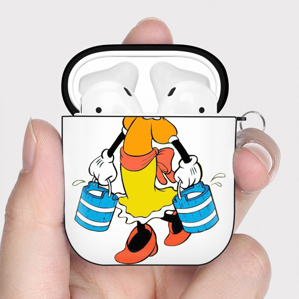 （画像用） ミッキーマウス Mickey Mouse AirPods 第2世代保護ケース ハードシェル ブラック 耐衝撃・防指紋・カラビナ付き