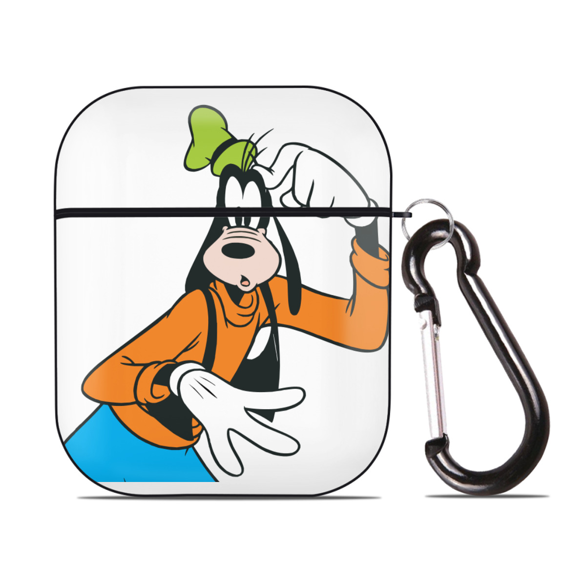 （画像用） ミッキーマウス Mickey Mouse AirPods 第2世代保護ケース ハードシェル ブラック 耐衝撃・防指紋・カラビナ付き