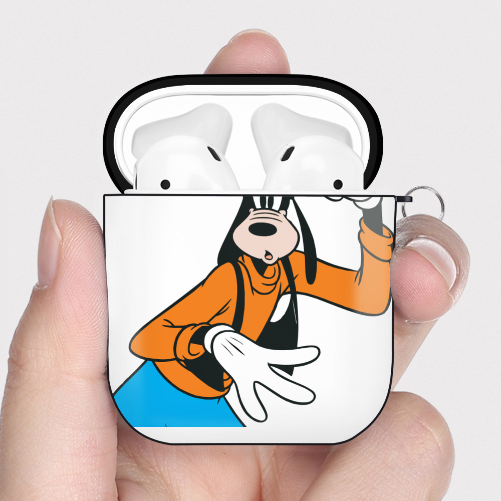 （画像用） ミッキーマウス Mickey Mouse AirPods 第2世代保護ケース ハードシェル ブラック 耐衝撃・防指紋・カラビナ付き